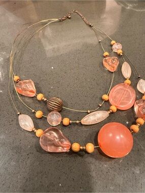Multi-Strand Pink Glass Bead Necklace -‎ Women's Jewelry